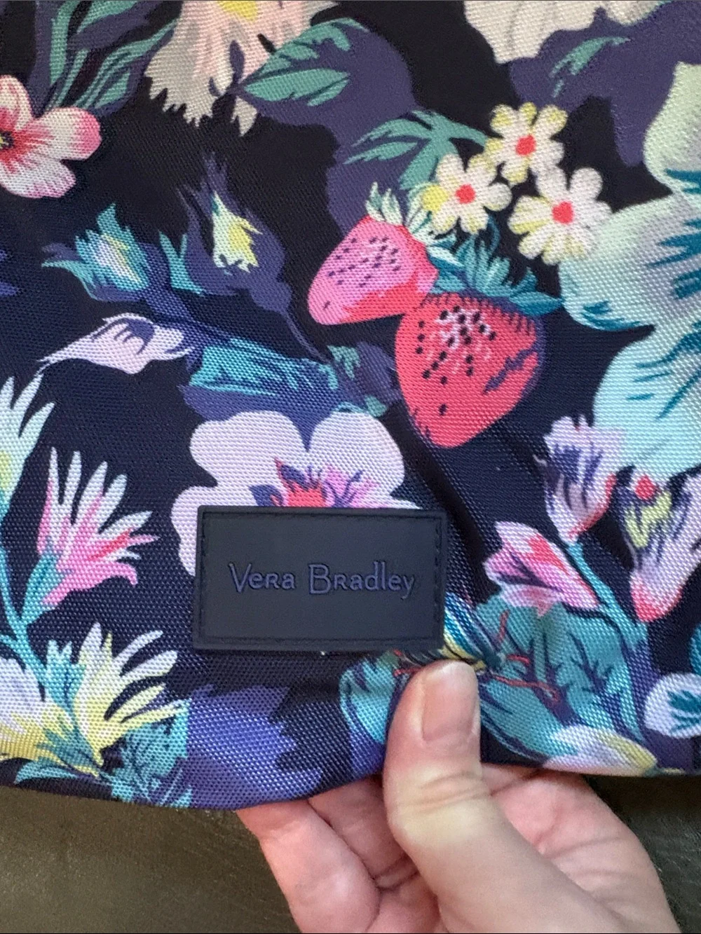 Vera Bradley in garden picnic navy crossbody bag